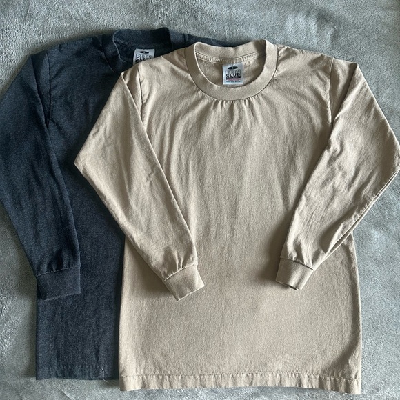 Pro Club Men’s Long Sleeve Shirts in Black and Tan - Picture 1 of 3